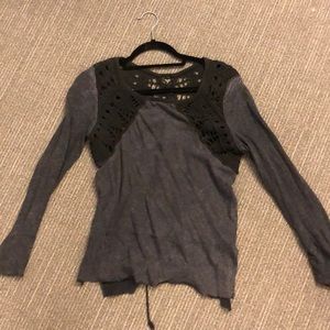 Black Free People Long Sleeve Top